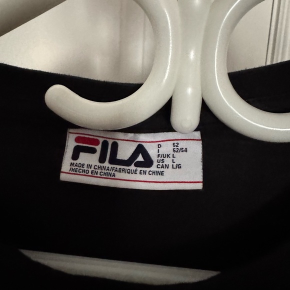 Fila Men’s Black Long Sleeve Tee with Stripes - Picture 3 of 3
